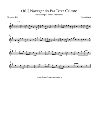 Harpa Cristã (161) Navegando Pra Terra Celeste score for Clarinet (Bb)