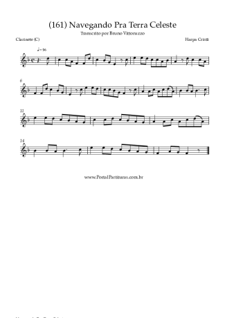 Harpa Cristã (161) Navegando Pra Terra Celeste score for Clarinet (C)