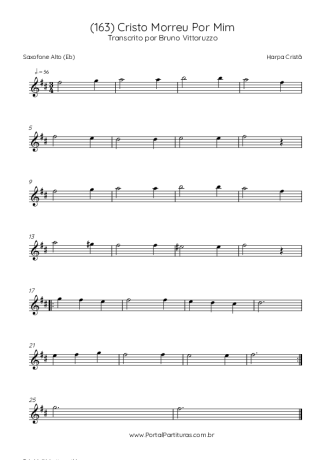 Harpa Cristã (163) Cristo Morreu Por Mim score for Alto Saxophone