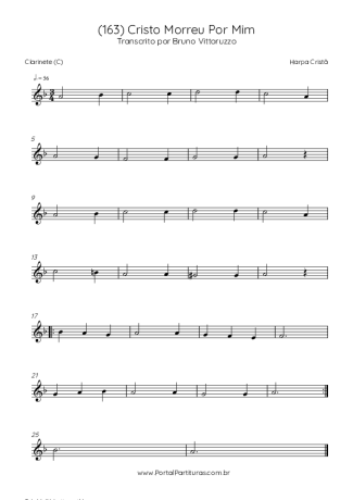 Harpa Cristã (163) Cristo Morreu Por Mim score for Clarinet (C)