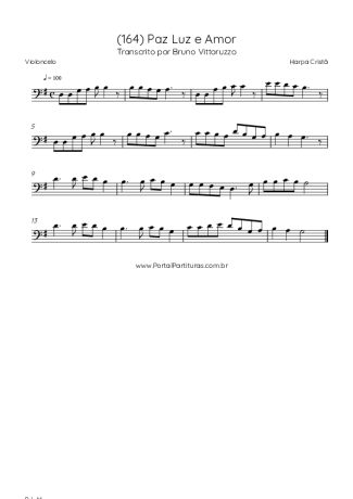 Harpa Cristã (164) Paz Luz E Amor score for Cello