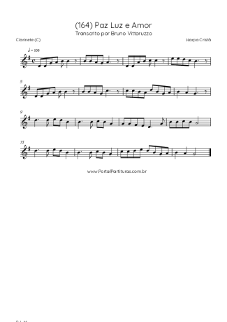 Harpa Cristã (164) Paz Luz E Amor score for Clarinet (C)