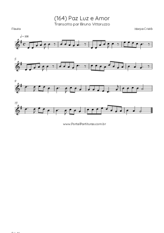 Harpa Cristã (164) Paz Luz E Amor score for Flute