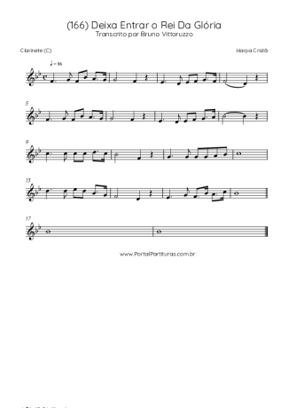 Harpa Cristã (166) Deixa Entrar O Rei Da Glória score for Clarinet (C)