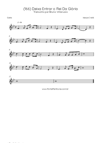 Harpa Cristã (166) Deixa Entrar O Rei Da Glória score for Harmonica