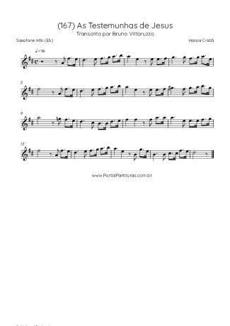Harpa Cristã (167) As Testemunhas De Jesus score for Alto Saxophone