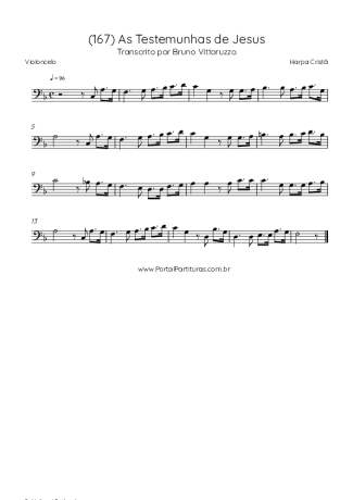 Harpa Cristã (167) As Testemunhas De Jesus score for Cello