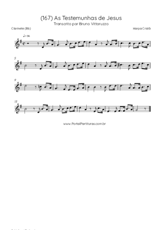 Harpa Cristã (167) As Testemunhas De Jesus score for Clarinet (Bb)