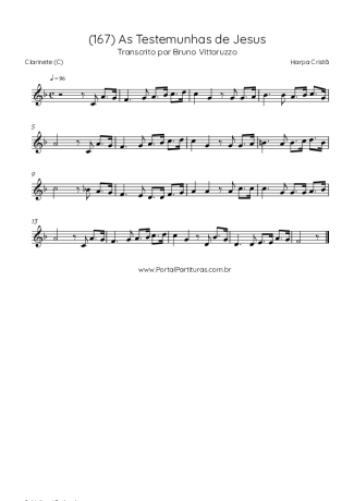 Harpa Cristã (167) As Testemunhas De Jesus score for Clarinet (C)