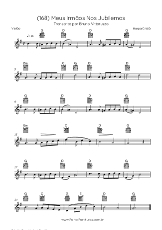 Harpa Cristã (168) Meus Irmãos Nos Jubilemos score for Acoustic Guitar