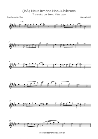 Harpa Cristã (168) Meus Irmãos Nos Jubilemos score for Alto Saxophone