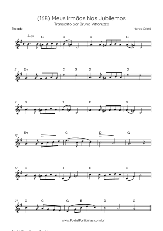 Harpa Cristã (168) Meus Irmãos Nos Jubilemos score for Keyboard