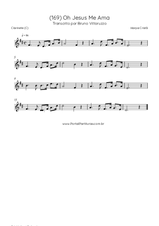 Harpa Cristã (169) Oh Jesus Me Ama score for Clarinet (C)
