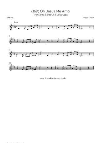 Harpa Cristã (169) Oh Jesus Me Ama score for Flute