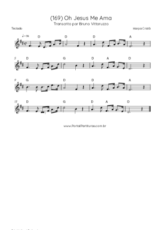 Harpa Cristã (169) Oh Jesus Me Ama score for Keyboard
