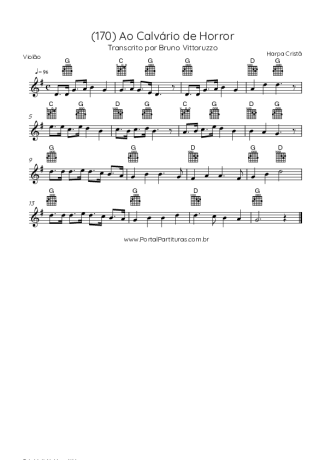 Harpa Cristã (170) Ao Calvário De Horror score for Acoustic Guitar