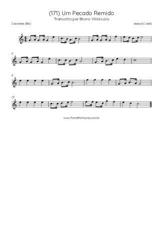 Harpa Cristã (171) Um Pecado Remido score for Clarinet (Bb)