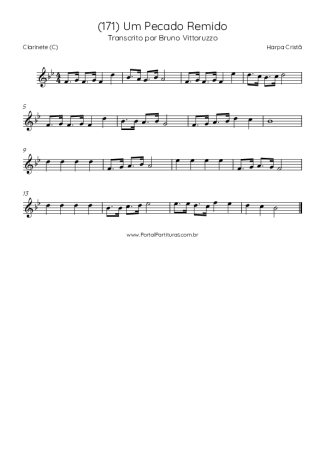 Harpa Cristã (171) Um Pecado Remido score for Clarinet (C)
