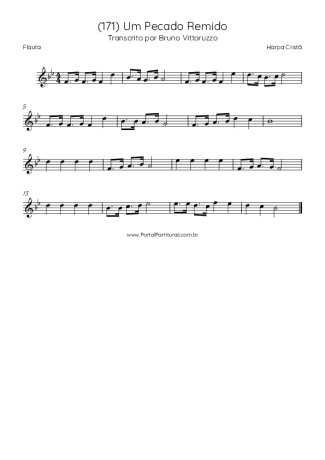 Harpa Cristã (171) Um Pecado Remido score for Flute