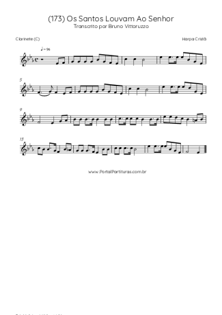 Harpa Cristã (173) Os Santos Louvam Ao Senhor score for Clarinet (C)