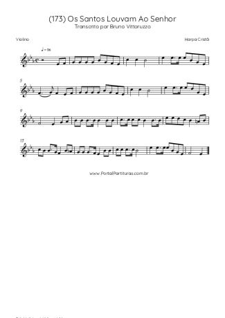 Harpa Cristã (173) Os Santos Louvam Ao Senhor score for Violin