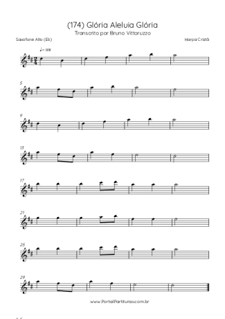 Harpa Cristã (174) Glória Aleluia Glória score for Alto Saxophone