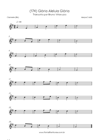 Harpa Cristã (174) Glória Aleluia Glória score for Clarinet (Bb)