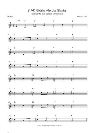 Harpa Cristã (174) Glória Aleluia Glória score for Keyboard