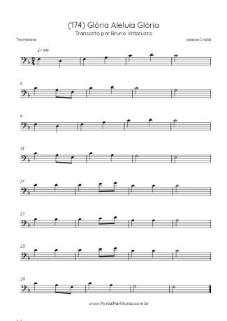 Harpa Cristã (174) Glória Aleluia Glória score for Trombone