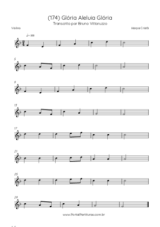Harpa Cristã (174) Glória Aleluia Glória score for Violin