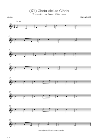 Harpa Cristã (174) Glória Aleluia Glória score for Violin
