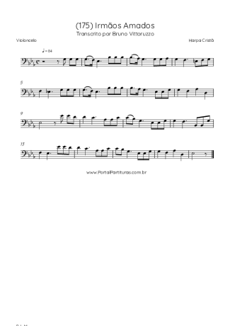 Harpa Cristã (175) Irmãos Amados score for Cello