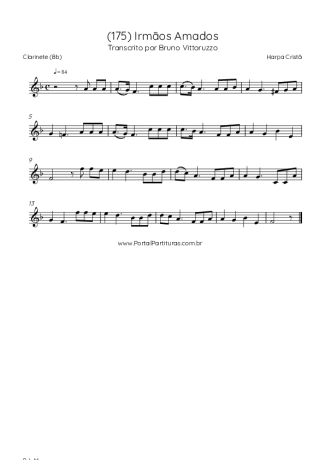 Harpa Cristã (175) Irmãos Amados score for Clarinet (Bb)