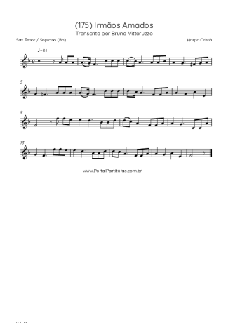 Harpa Cristã (175) Irmãos Amados score for Tenor Saxophone Soprano (Bb)