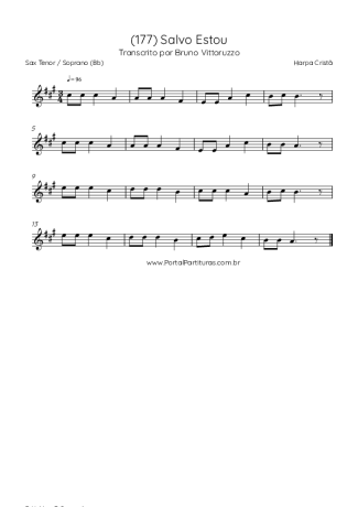 Harpa Cristã (177) Salvo Estou score for Tenor Saxophone Soprano (Bb)