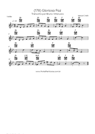 Harpa Cristã (178) Gloriosa Paz score for Acoustic Guitar