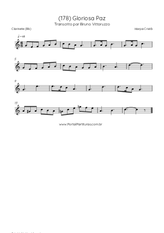 Harpa Cristã (178) Gloriosa Paz score for Clarinet (Bb)