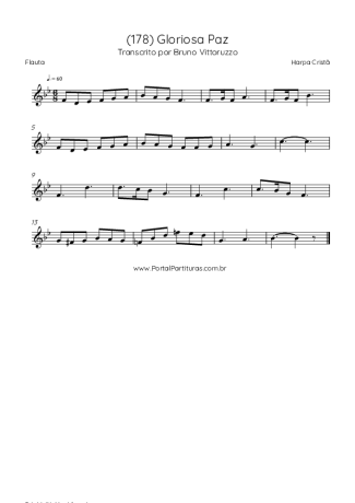 Harpa Cristã (178) Gloriosa Paz score for Flute
