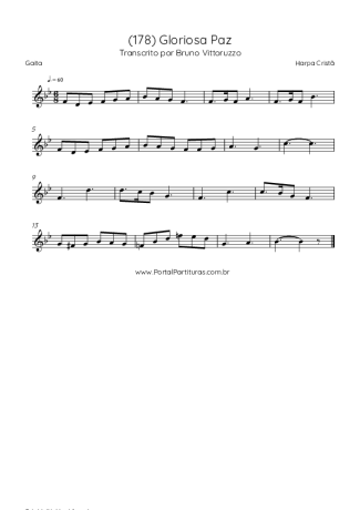 Harpa Cristã (178) Gloriosa Paz score for Harmonica