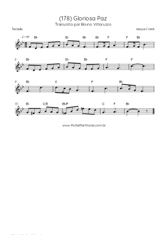 Harpa Cristã (178) Gloriosa Paz score for Keyboard