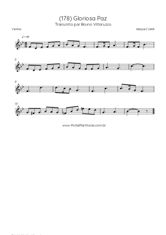 Harpa Cristã (178) Gloriosa Paz score for Violin