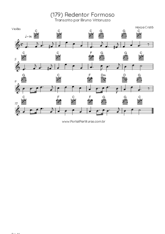 Harpa Cristã (179) Redentor Formoso score for Acoustic Guitar