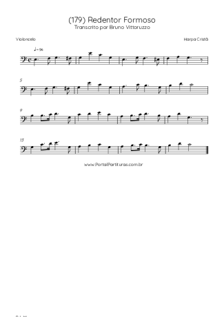 Harpa Cristã (179) Redentor Formoso score for Cello