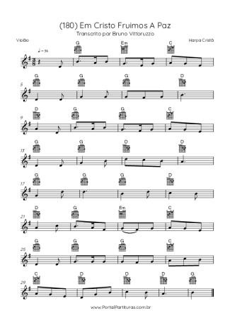 Harpa Cristã (180) Em Cristo Fruimos A Paz score for Acoustic Guitar