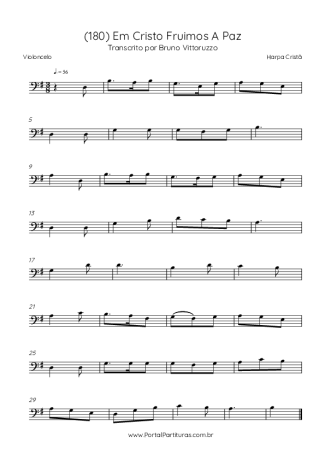 Harpa Cristã (180) Em Cristo Fruimos A Paz score for Cello