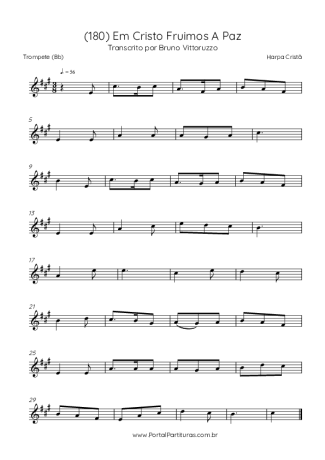 Harpa Cristã (180) Em Cristo Fruimos A Paz score for Trumpet