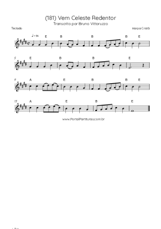 Harpa Cristã (181) Vem Celeste Redentor score for Keyboard