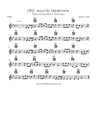 Harpa Cristã (182) Jesus No Getsêmane score for Acoustic Guitar