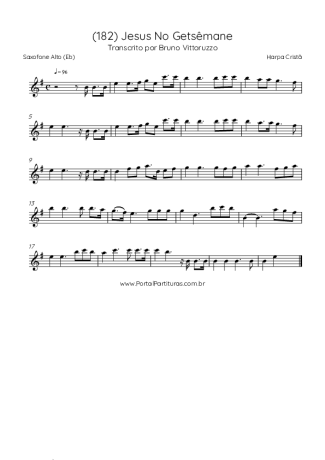 Harpa Cristã (182) Jesus No Getsêmane score for Alto Saxophone
