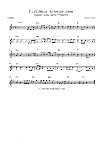 Harpa Cristã (182) Jesus No Getsêmane score for Keyboard